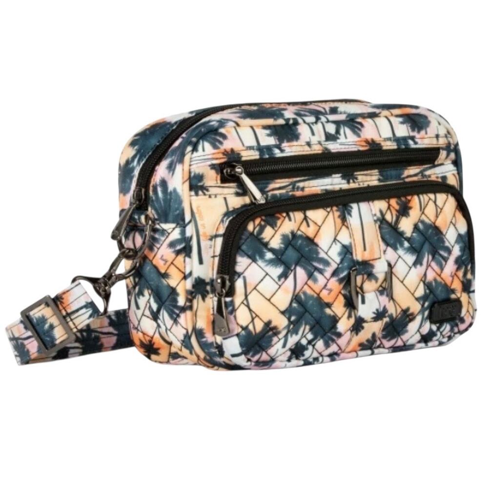 Lug Carousel Convertible Crossbody Bag Palm Sunset RFID Blocking Travel Tropical
